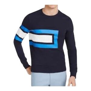 Men's Michael Kors Graphic Stripe Midnight Crew‎ Neck Sweatshirt Size M